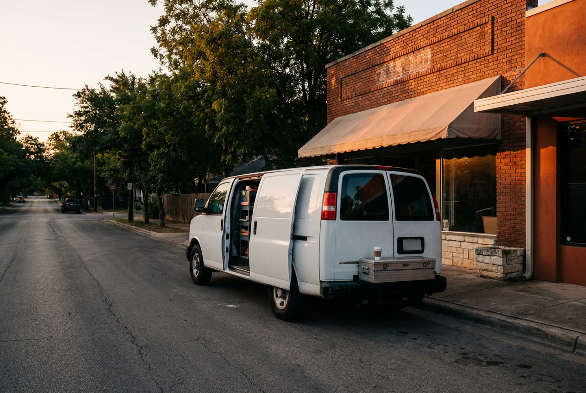 A small Austin storefront on a weekday morning